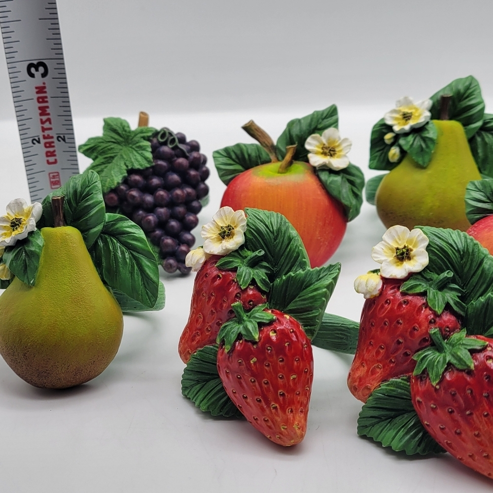 Rare Vintage Charter Club Summer Grove Plant Napkin Rings Grape Pear Strawberry - Picture 4 of 10
